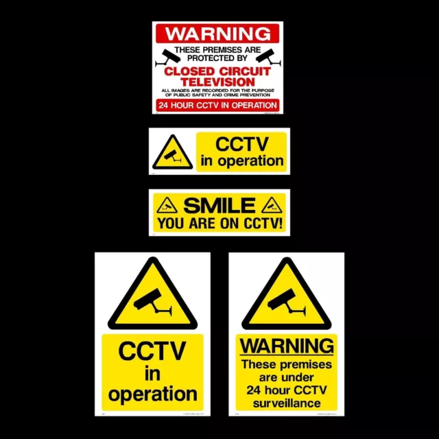 CCTV Sign, Sticker, Window - All Sizes & Materials - Security, Camera, Warning