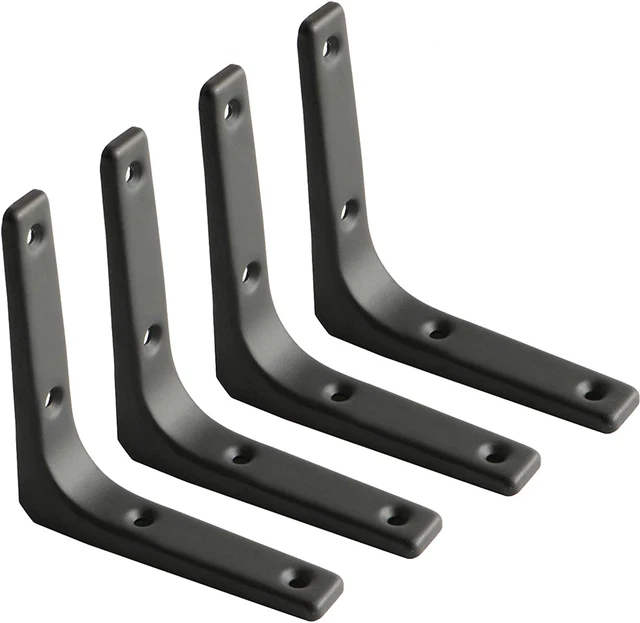 SAYAYO 4 PCS Iron Wall Shelf Bracket, 4 X 4 Inch Heavy Duty Shelf Support Bracke
