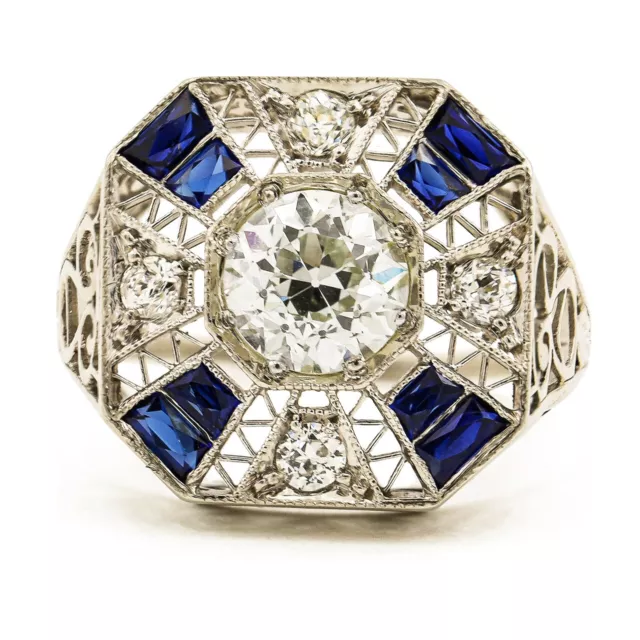 2.68 Ct Round Cut Lab-Created Diamond Unique Style Openwork 1920's Vintage Rings