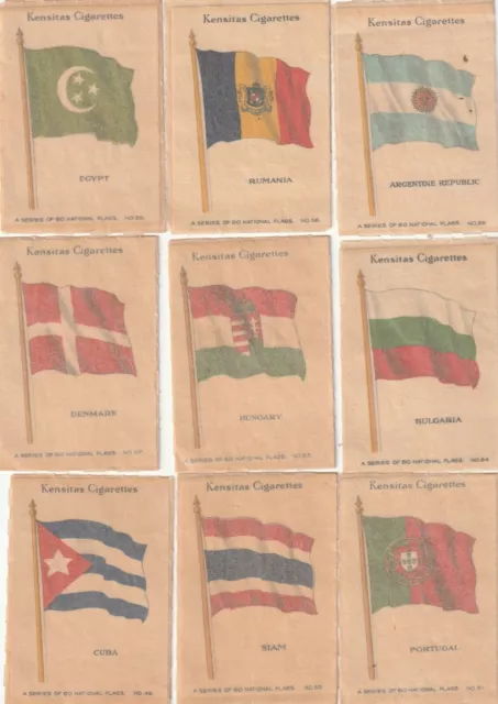J. Wix & Sons Ltd, Kensitas, National Flags (Silk), Part Set of 58, 1934.