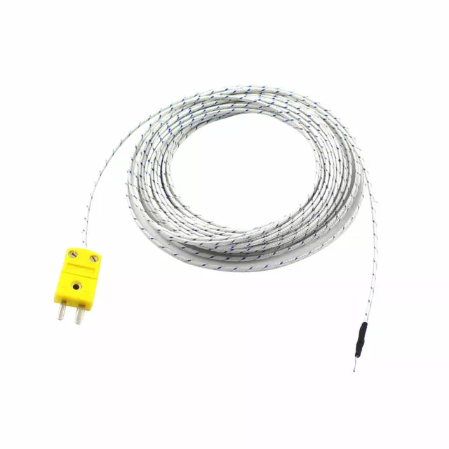 10m Length K Type Thermocouple Temperature Sensor Probe Wire -50C to +200C