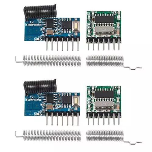 2Set 433Mhz RF Transmitter and Receiver Module Wireless 4 Channel Output Link Ki