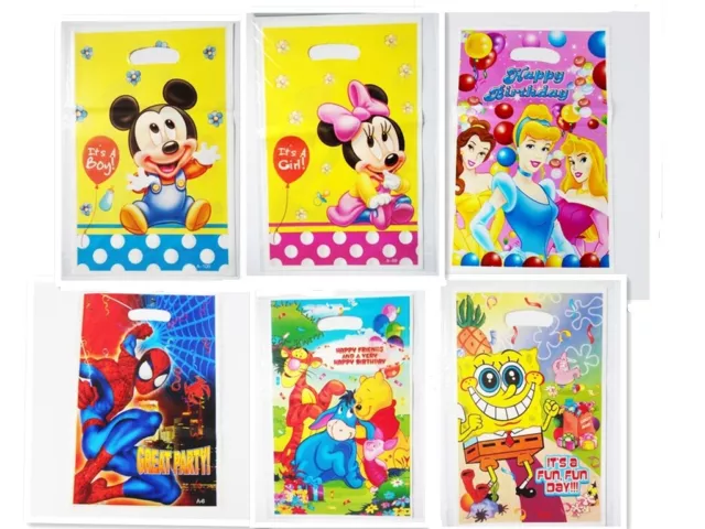 Childrens Kids Boys Girls Birthday Party Plastic Loot Bags