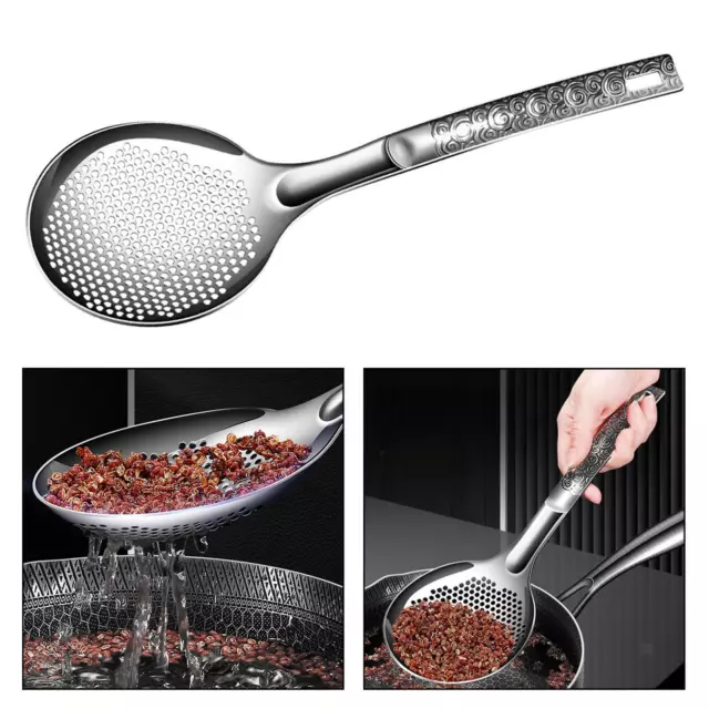 Cucchiaio Con Schiumarola In Acciaio Inox, Cucchiaio Per Scolare Gli Spaghetti,