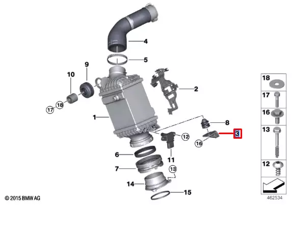 Neuf Bmw 5 G30 Support De Refroidisseur De Charge D'air 17518632131 Original