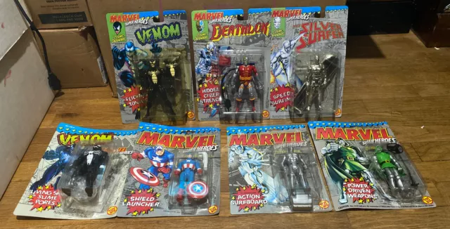 1990-1993 Marvel Super Heroes Lot Of 7 Toy Biz Action Figures