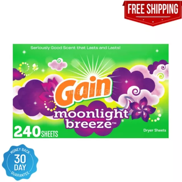 Dryer Sheets Laundry Fabric Softener, Moonlight Breeze, 240 Count