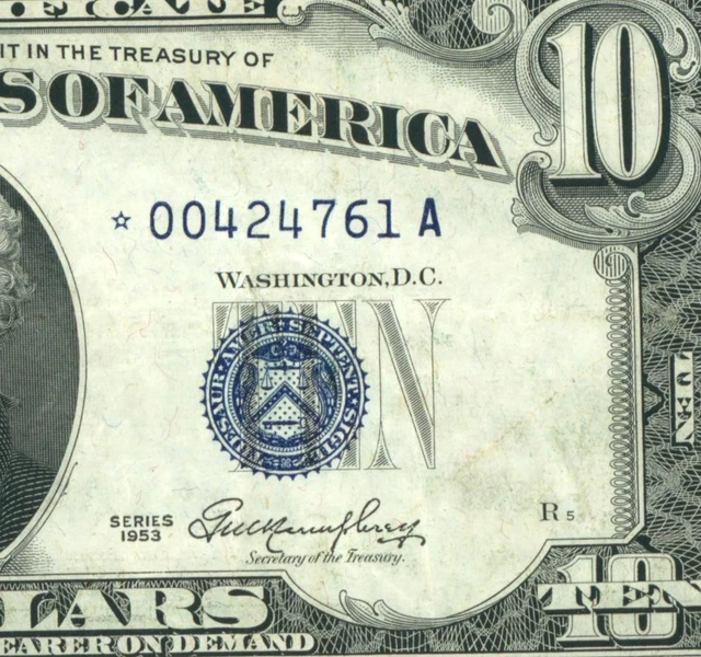 ** STAR ** $10 1953 Silver Certificate DAILY CURRENCY AUCTION ** FREE RETURN