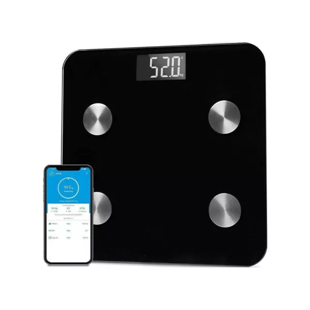 Bilancia IN VETRO pesapersone digitale  bluetooth elettronica portata 180 kg B24