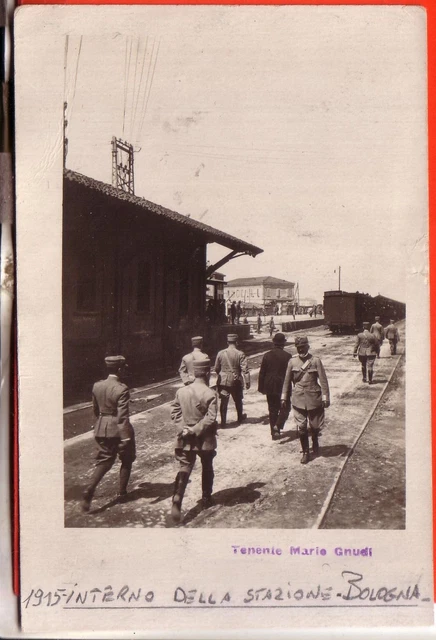 Cartolina  Bologna Fotografica 1915 Interno Stazione Con Il Tenente Mario Gnudi