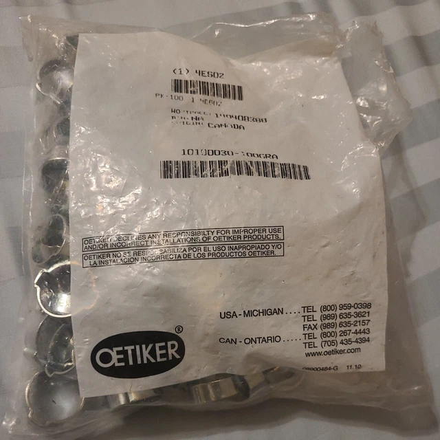 Oetiker 10100030 Zinc-Plated Steel Hose Clamp,2-Ear 19mm Closed-23mm Open  Pk