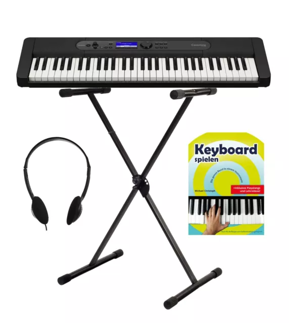 Casio LK-S450 Leuchttasten Home Keyboard Set mit Ständer, Kopfhörer & Schule