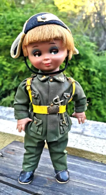 Vtg Linda Pirula Doll Spain Muñecas De Alba Flirty Eyes Boy Military Army Doll