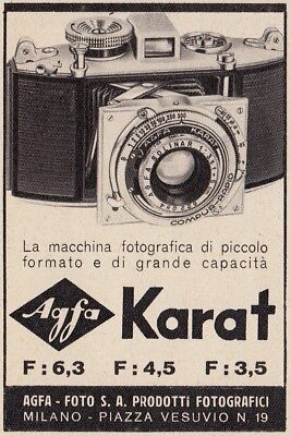 Agfa Z3762 Cámara Agfa Karat Publicidad Antigua 1939 Advertising 