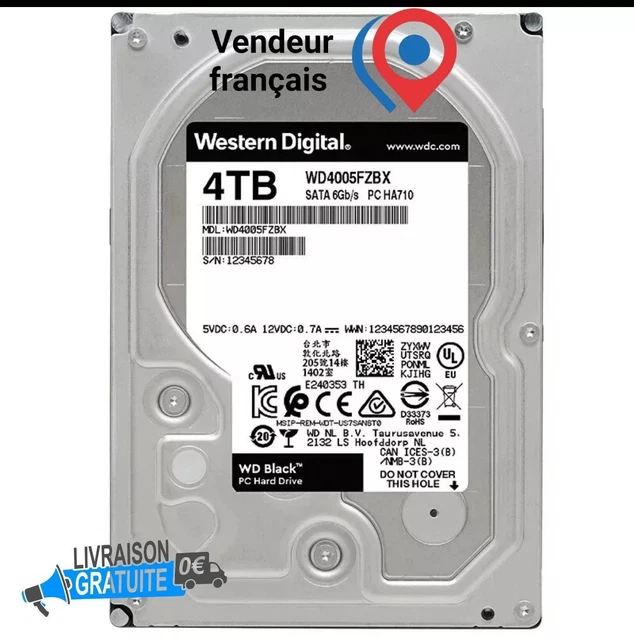 WD_Black WD BLACK 4 To - 3.5'' SATA III 6 Go/s - Cache 256 Mo