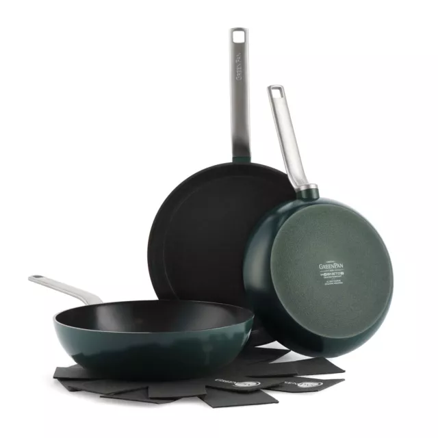 GreenPan Evolution Pan Set Wok Frying Pans Ceramic Non-Stick (Damaged Packaging)