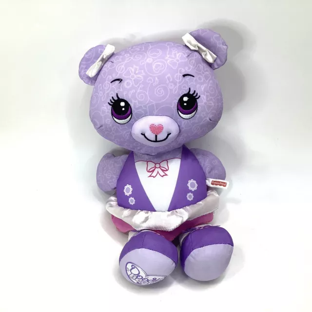 Fisher Price Doodle Bear Purple Plush Washable Stuffed Animal Doll Draw 14"