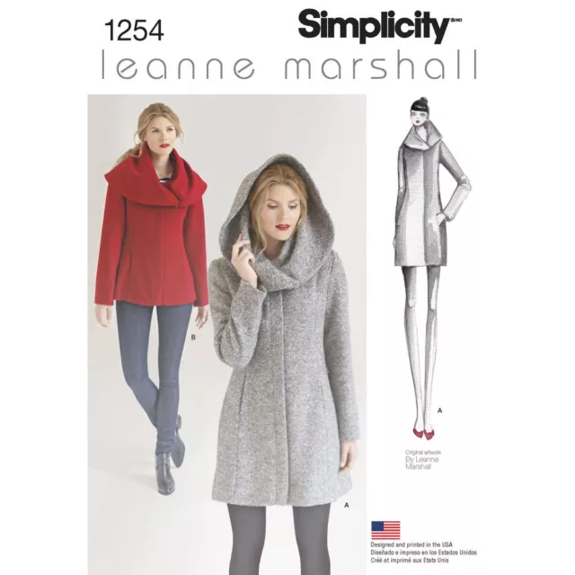 SIMPLICITY Sewing Pattern 1254 Misses Ladies Women Jacket, Coat 14-16-18-20-22