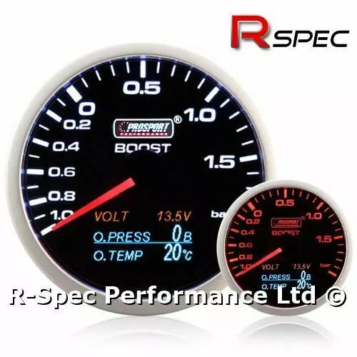 Prosport 60mm 4 In 1 Multi Display Gauge Boost, Oil Pressure, Oil Temp, Voltage