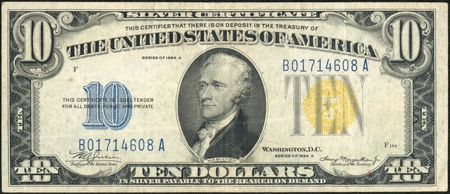 1934 A $10 Ten Dollar North Africa Emergency Issue Silver Certificate Fr#2309