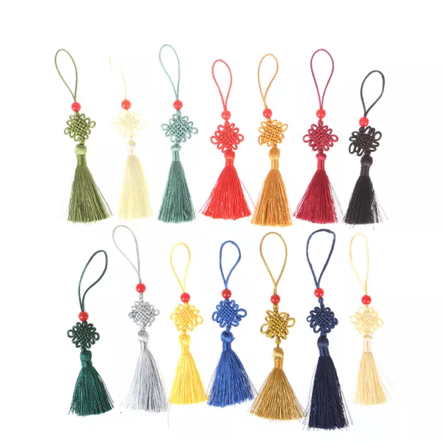 5Pc Red Bead Mini Chinese Knot Tassel DIY Jewelry Accessories Home Decor PenDSEL