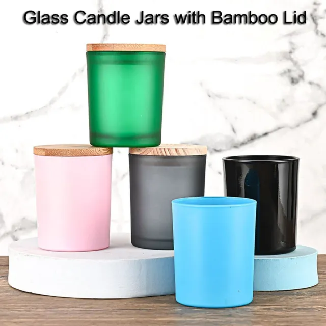 Taza latas de velas frascos de velas con tapa vidrio recipiente de cera de velas