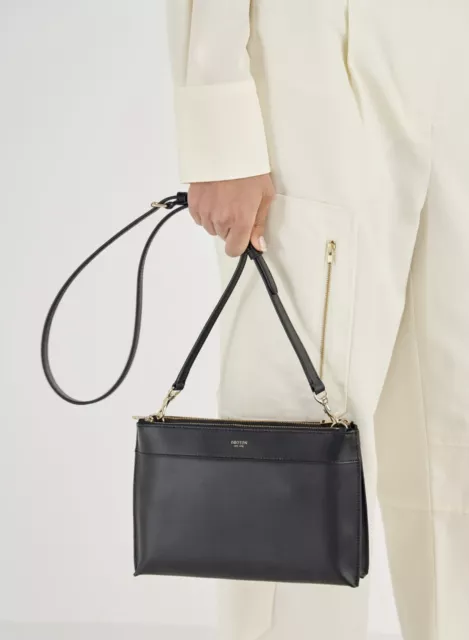 Oroton Harvey Double Zip Crossbody Bag Black BNWT RRP $299