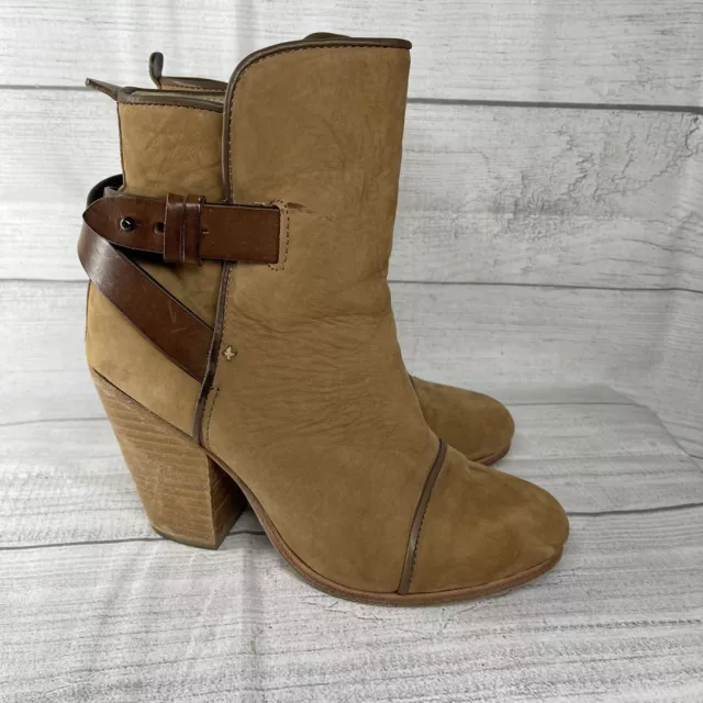 rag & bone Women’s 6 Kinsey Tan Nubuck Leather Ankle Booties