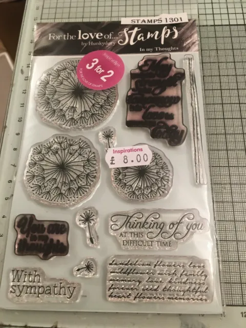 Hunkydory In my thoughts & woodware sentiment stamp set refST1301