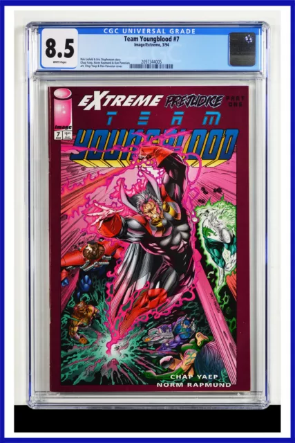 Team Youngblood #7 CGC Graded 8.5 Image March 1994 White Pages Comic Book.