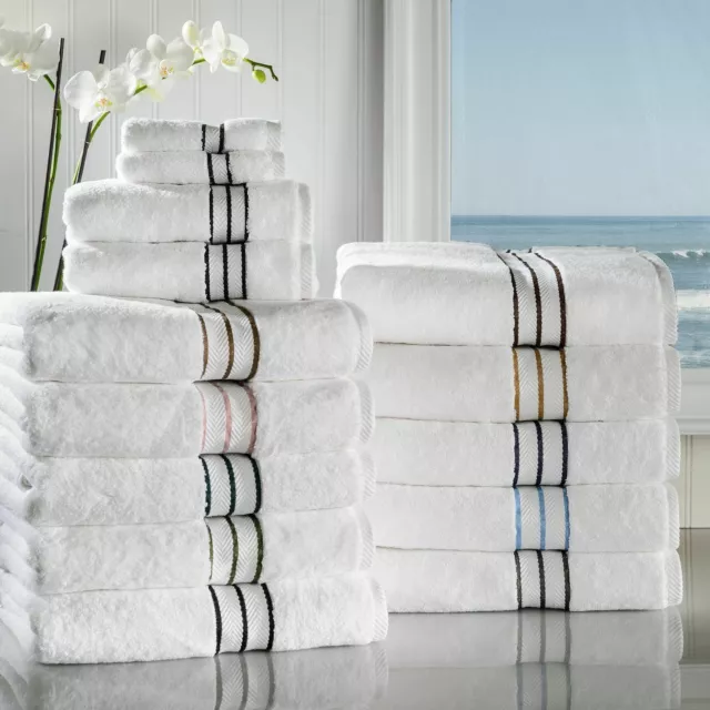 Turkish Cotton Solid Hotel Collection Towel Set Washcloth Face Hand Bath Towels 3