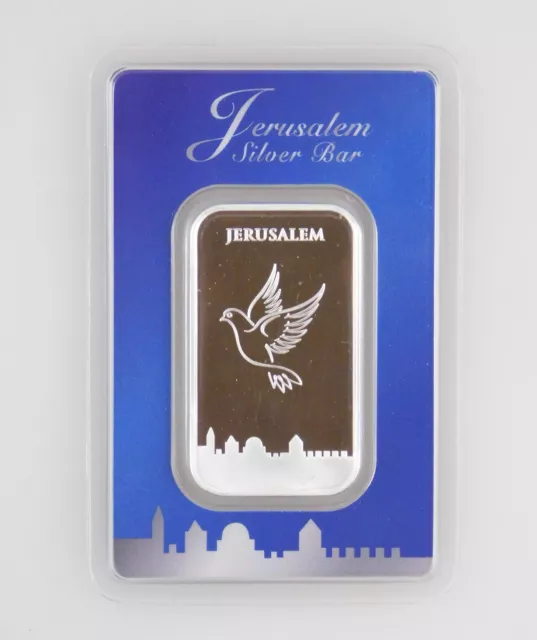 Holy Land Israel Mint Jerusalem Silver Bar 1 oz .999 Fine Silver - Peace Dove
