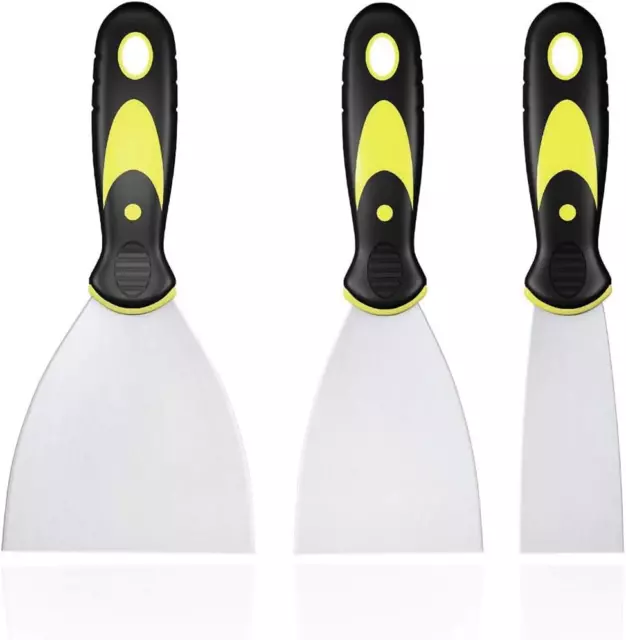 3 Pièces Jeu De Spatules En Acier Inoxydable, Couteau À Enduire Avec Spatule