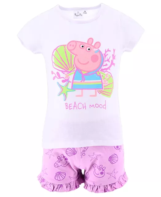 Peppa Pig Set T-Shirt & Shorts - Peppa Wutz Sommeroutfit 2tlg. Gr. 98 - 116 cm