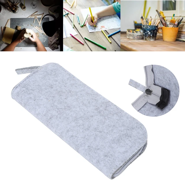(Storage Bag Light Gray)Pen Carrying Case Pencil Bag Pen Pouch Multifunctional