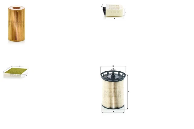 Pacchetto ispezione set filtri XL MANN-FILTER filtro carboni attivi inserto filtro PM 2,5