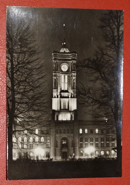 AK Postkarte Berlin Rotes Rathaus Nachtaufnahme ungelaufen um 1930/40