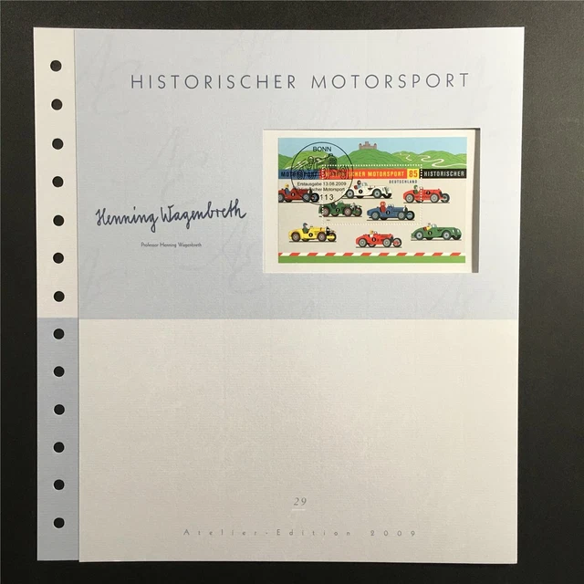 Germany Art-Edition 2009/29 Motorsport Auto Racing Oldtimer Cars Unissued Drafts