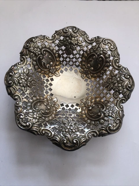 Antique Victorian Pierced Silver Bon Bon Dish HM James Dixon Sheffield 1896 53g
