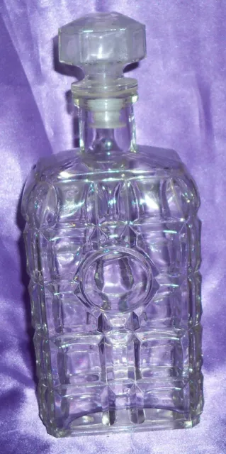 Bar Vintage ~ Classic Elegant Heavy Glass Decanter ~ Estate Collectable