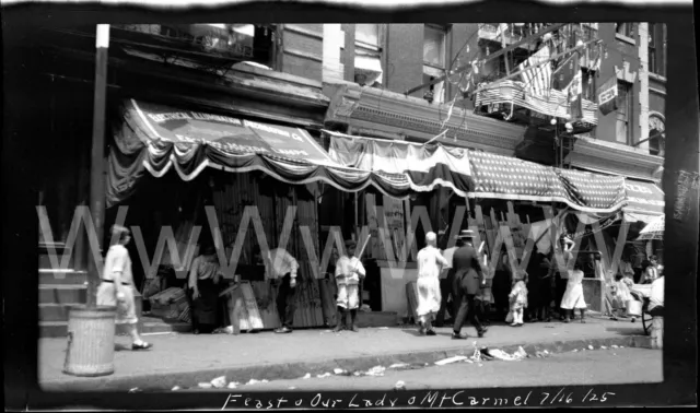 '25 Feast of Our Lady Mt Carmel Candle Shop Manhattan NYC Old Photo Negative E14