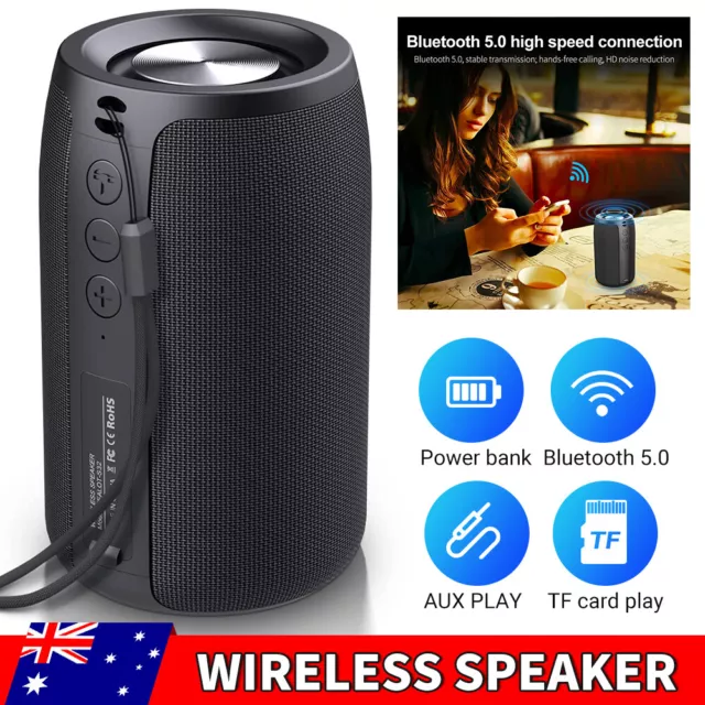 High Bass Ultra Loud Bluetooth Stereo Speakers Wireless Portable Speaker Outdoor