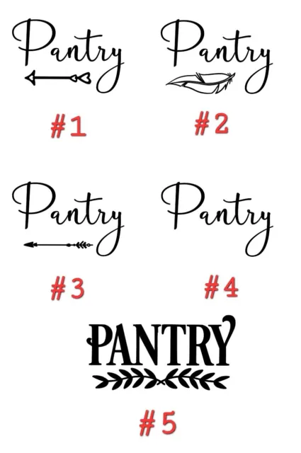 Pantry/kitchen Vinyl Decal Sticker for your Door, Wall, Cabinet, etc. 7.5" × 5"