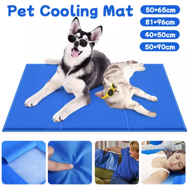 Pet Dog Cooling Mats Self Cool Gel Mat For Dogs Cats Heat Relief Pad 5 Sizes