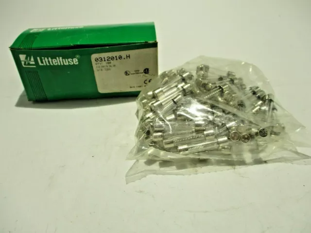 New Box Of 100 Littelfuse 312 0312010.H Fuse 10A/Amp 3Ag 250V 312010