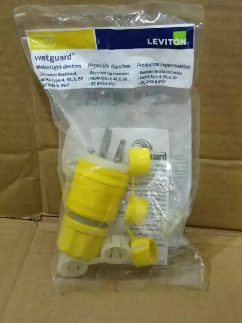 Daniel Woodhead Leviton 14W47 Plug Mâle Etanche 15Amp 125Volt 3 Câble 2Pole