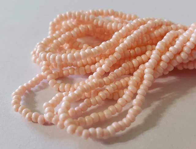 Czech Glass Seed Beads Size 10/0 Opaque " TERRA PEARL OPAQUE DUSTY ROSE " 1 Hank