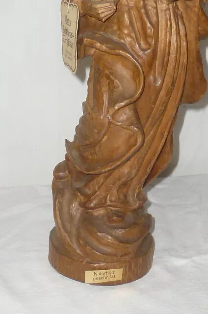 Alte geschnitzte Heiligenfigur Holzfigur Heilige Madonna carved wood Holz 40cm 3