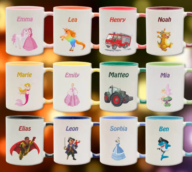 Tasse / Becher personalisiert mit Wunschnamen bedruckt /  Kinder Motiv Geschenk