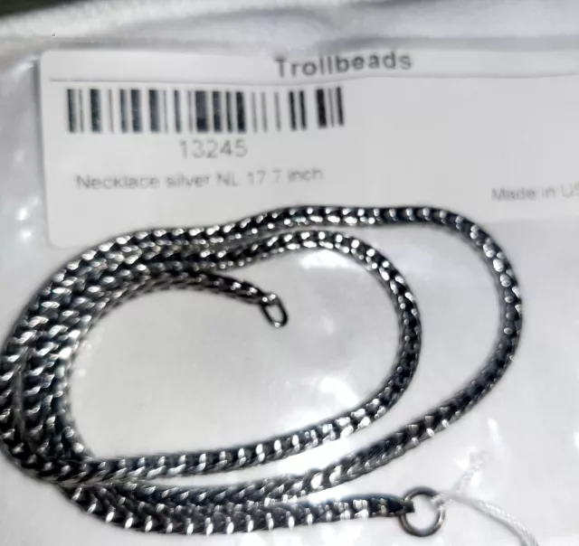 TROLLBEADS 13245 Necklace Sterling Silver Makes 17.7" Neck (16.7" actual ) New